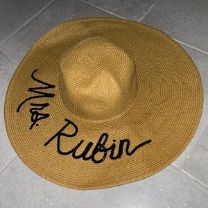 Mrs. Rubin Big Women Paper Straw Hat Black Sparkle Custom